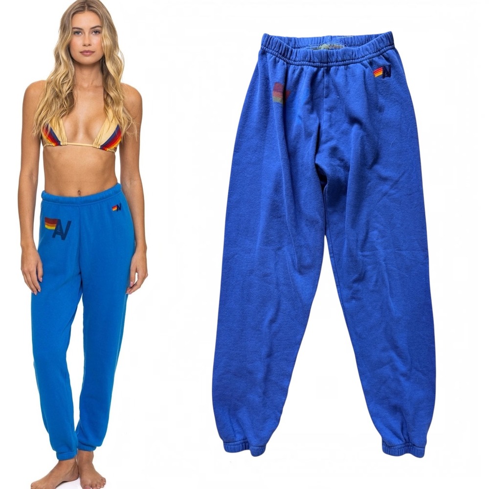 Aviator Nation Classic Rainbow Sweatpants Royal Blue XS